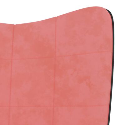 vidaXL Relaxsessel mit Hocker Rosa Samt und PVC