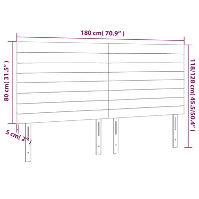 vidaXL Kopfteile 4 Stk. Rosa 90x5x78/88 cm Samt