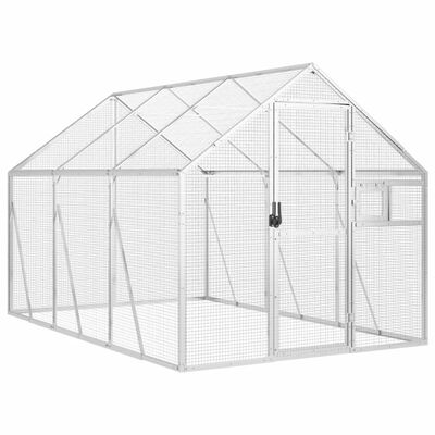 vidaXL Voliere Silbern 1,79x3x1,85 m Aluminium