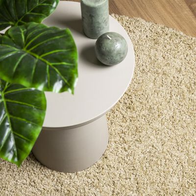 vidaXL Teppich Shaggy Hochflor Modern Golden Ø 240 cm