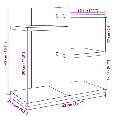 vidaXL Schreibtisch-Organizer Weiß 42x21,5x42 cm Holzwerkstoff