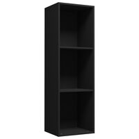 vidaXL Bücherregal/TV-Schrank Schwarz 36x30x114 cm Holzwerkstoff