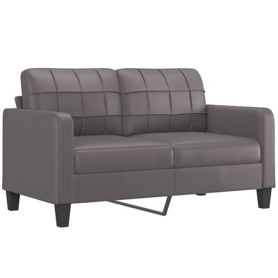 vidaXL 2-Sitzer-Sofa Grau 140 cm Kunstleder