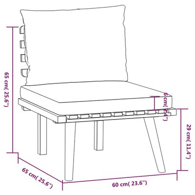 vidaXL 9-tlg. Garten-Lounge-Set mit Kissen Massivholz Akazie