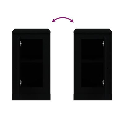 vidaXL Sideboards 2 Stk. Schwarz 37,5x35,5x67,5 cm Holzwerkstoff