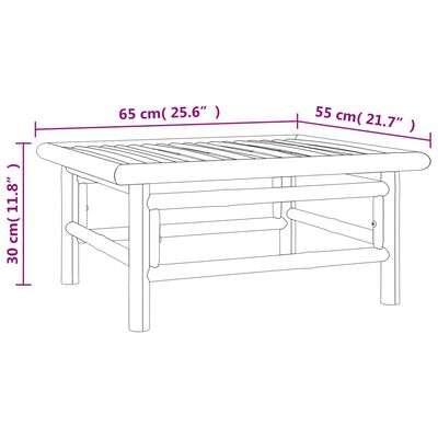 vidaXL 7-tlg. Garten-Lounge-Set mit Hellgrauen Kissen Bambus