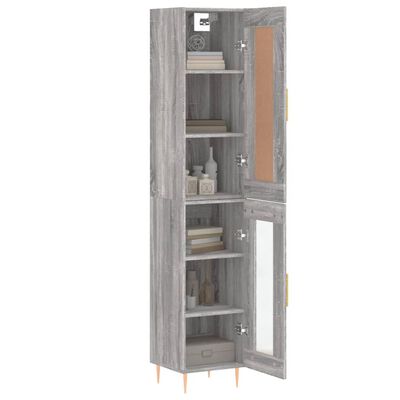 vidaXL Highboard Grau Sonoma 34,5x34x180 cm Holzwerkstoff