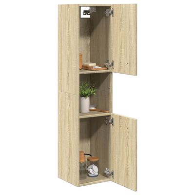 vidaXL Badezimmerschrank Sonoma-Eiche 30x30x130 cm Holzwerkstoff