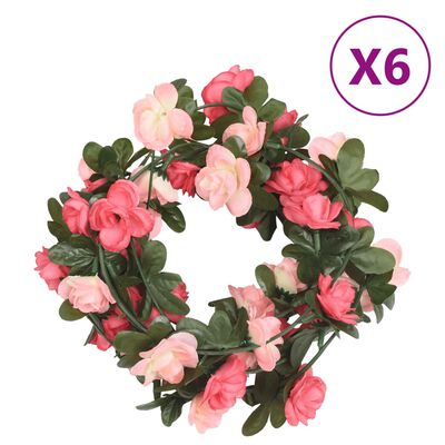 vidaXL Künstliche Blumengirlanden 6 Stk. Rose 240 cm