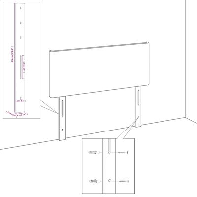 vidaXL Kopfteil Dunkelgrau 90x5x78/88 cm Stoff