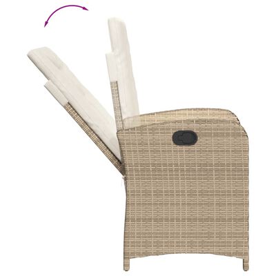 vidaXL 5-tlg. Garten-Essgruppe mit Kissen Beige Poly Rattan