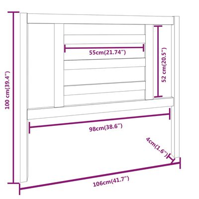 vidaXL Kopfteil Weiß 106x4x100 cm Massivholz Kiefer