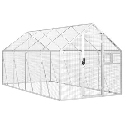 vidaXL Voliere Silbern 1,79x4x1,85 m Aluminium