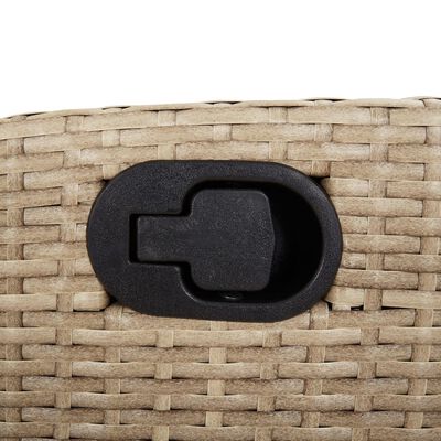 vidaXL Gartensessel mit Fußteil 2 Stk. Verstellbar Beige Poly Rattan