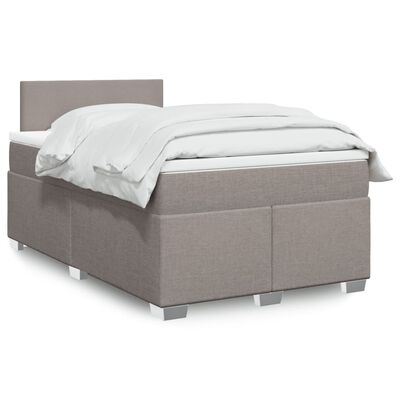 vidaXL Boxspringbett mit Matratze Taupe 120x200 cm Stoff