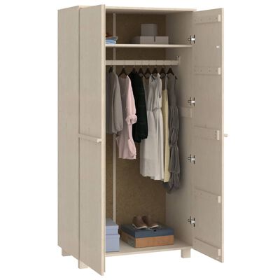 vidaXL Kleiderschrank HAMAR Honigbraun 89x50x180 cm Massivholz Kiefer