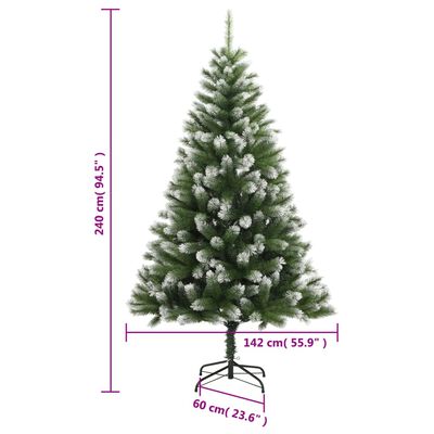 vidaXL Künstlicher Weihnachtsbaum Klappbar Beschneit 240 cm