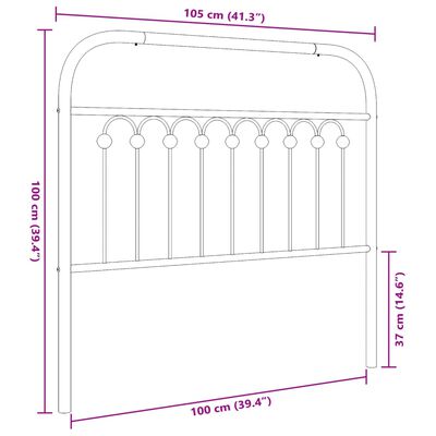 vidaXL Kopfteil Metall Weiß 100 cm