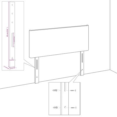 vidaXL LED Kopfteil Hellgrau 93x16x118/128 cm Stoff