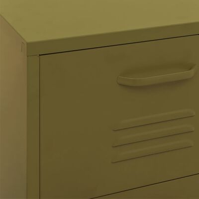 vidaXL Beistellschrank Olivgrün 42,5x35x101,5 cm Stahl