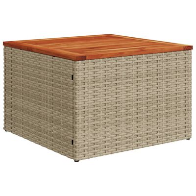 vidaXL 14-tlg. Garten-Sofagarnitur mit Kissen Beige Poly Rattan