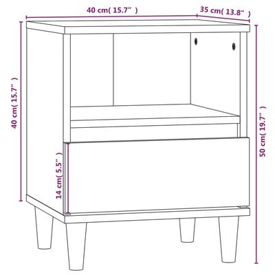 vidaXL Nachttisch Braun Eichen-Optik 40x35x50 cm