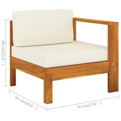 vidaXL 8-tlg. Garten-Lounge-Set mit Creme Auflagen Massivholz Akazie