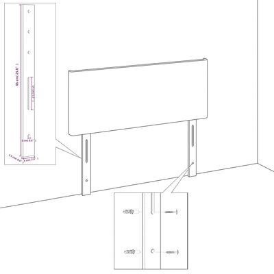 vidaXL Kopfteil Schwarz 80x5x78/88 cm Kunstleder