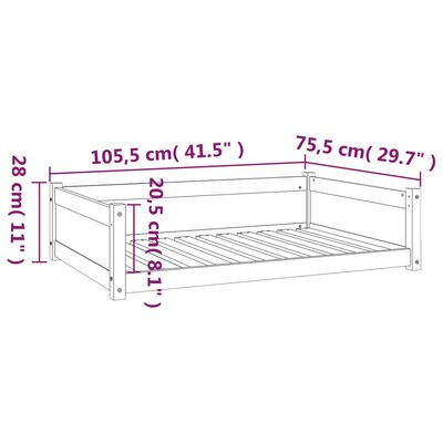 vidaXL Hundebett 105,5x75,5x28 cm Massivholz Kiefer