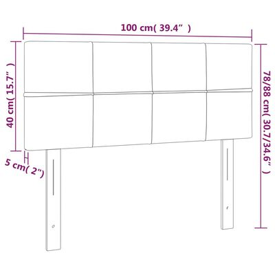 vidaXL LED Kopfteil Hellgrau 100x5x78/88 cm Samt