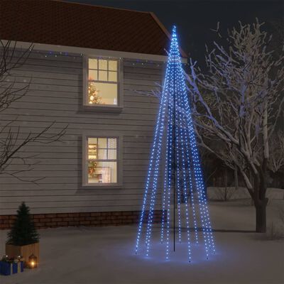 vidaXL Weihnachtsbaum mit Erdnägeln Blau 732 LEDs 500 cm