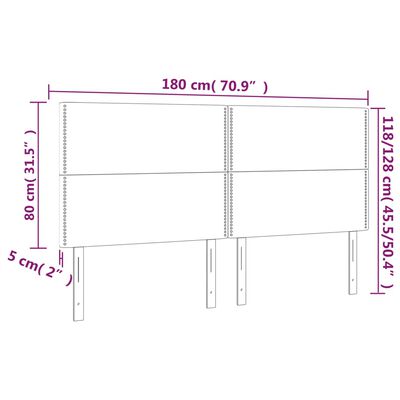 vidaXL Kopfteile 4 Stk. Blau 90x5x78/88 cm Stoff