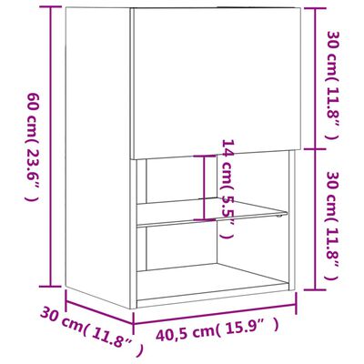 vidaXL TV-Schrank mit LED-Leuchten Weiß 40,5x30x60 cm