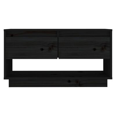 vidaXL TV-Schrank Schwarz 74x34x40 cm Massivholz Kiefer