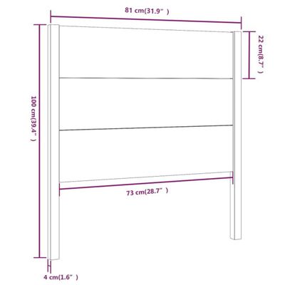 vidaXL Kopfteil Schwarz 81x4x100 cm Massivholz Kiefer