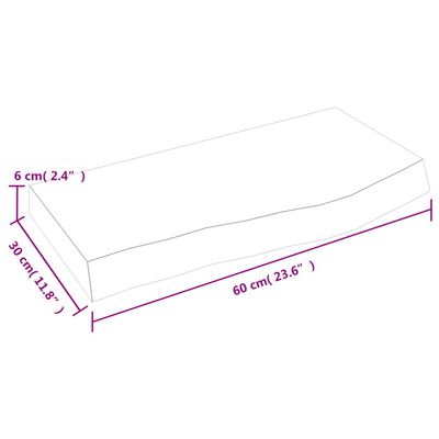 vidaXL Waschtischplatte Hellbraun 60x30x(2-6) cm Massivholz Behandelt