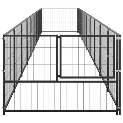 vidaXL Hundezwinger Schwarz 9 m² Stahl