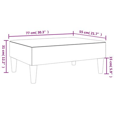 vidaXL Fußhocker Grau 77x55x31 cm Kunstleder