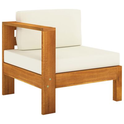 vidaXL 8-tlg. Garten-Lounge-Set mit Creme Auflagen Massivholz Akazie