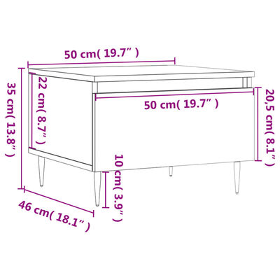 vidaXL Couchtische 2 Stk. Weiß 50x46x35 cm Holzwerkstoff