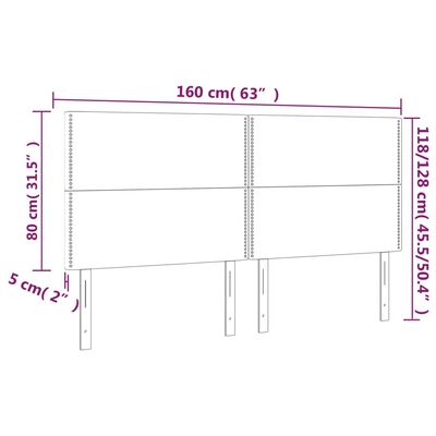 vidaXL LED Kopfteil Rosa 160x5x118/128 cm Samt