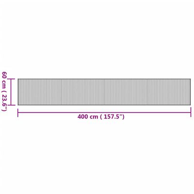 vidaXL Teppich Rechteckig Natur 60x400 cm Bambus