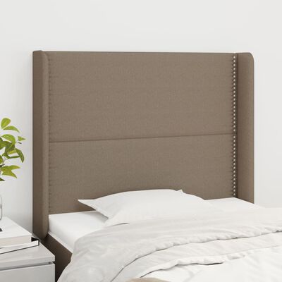 vidaXL Kopfteil mit Ohren Taupe 93x16x118/128 cm Stoff