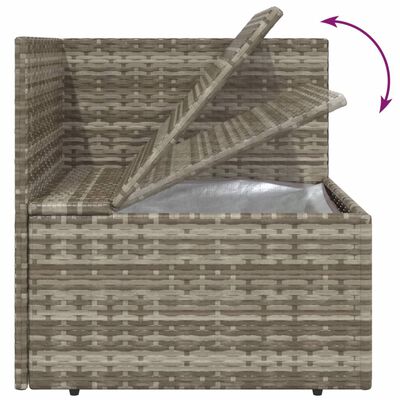 vidaXL 7-tlg. Garten-Lounge-Set mit Kissen Grau Poly Rattan