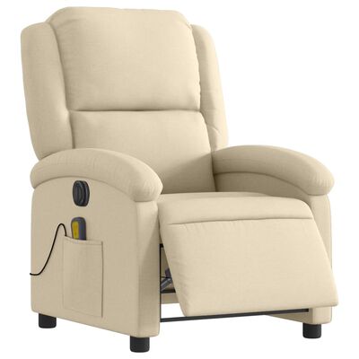 vidaXL Massagesessel Elektrisch Creme Stoff