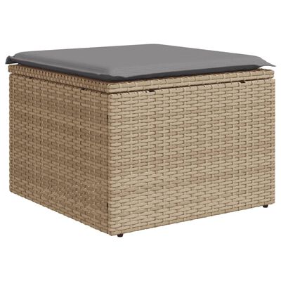 vidaXL 8-tlg. Garten-Sofagarnitur mit Kissen Beige Poly Rattan