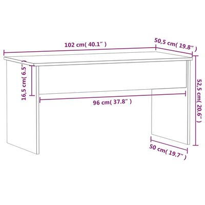 vidaXL Couchtisch Betongrau 102x50,5x52,5 cm Holzwerkstoff