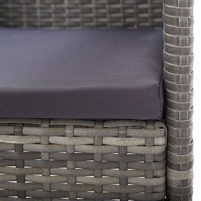 vidaXL 5-tlg. Garten-Essgruppe Grau und Schwarz Poly Rattan und Stahl