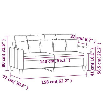 vidaXL 2-Sitzer-Sofa Schwarz 140 cm Stoff