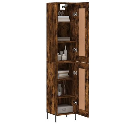 vidaXL Highboard Räuchereiche 34,5x34x180 cm Holzwerkstoff